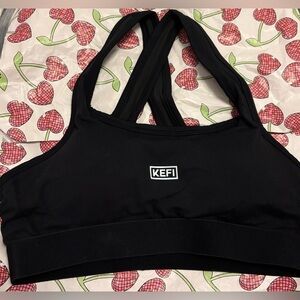 Kefi Black Padded Sports Bra Small